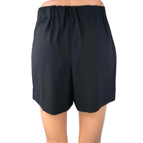 Aritzia Babaton Women's Black High Rise Pleated Pull On Elastic Waist Shorts 0 - Picture 4 of 6